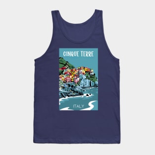 A Vintage Travel Art of Cinque Terre - Italy Tank Top